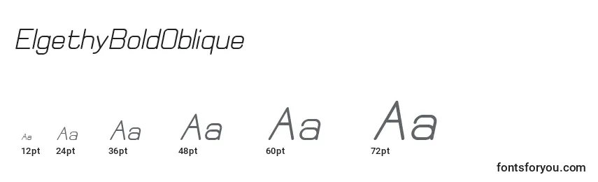 Размеры шрифта ElgethyBoldOblique