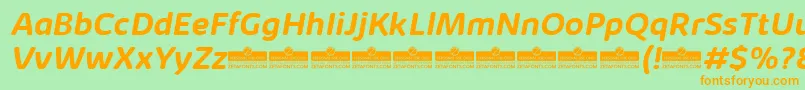 KabrioAbarthBoldItalicTrial Font – Orange Fonts on Green Background