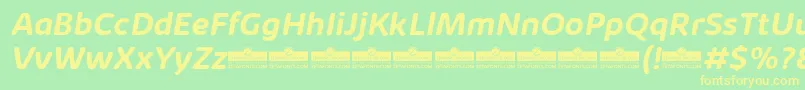 KabrioAbarthBoldItalicTrial Font – Yellow Fonts on Green Background