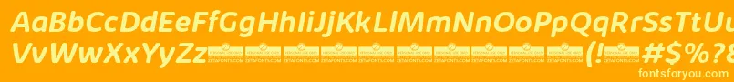 KabrioAbarthBoldItalicTrial Font – Yellow Fonts on Orange Background