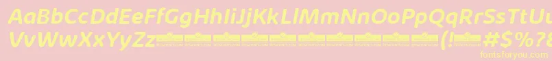 KabrioAbarthBoldItalicTrial Font – Yellow Fonts on Pink Background