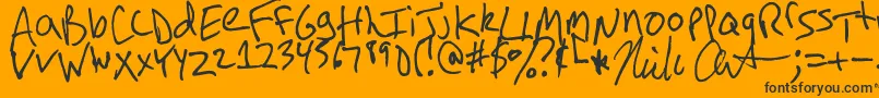 Weitere Informationen zur ArnotHand-Schriftart ArnotHand-Schriftart – Schwarze Schriften auf orangefarbenem Hintergrund