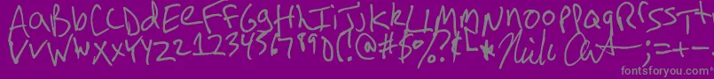ArnotHand Font – Gray Fonts on Purple Background