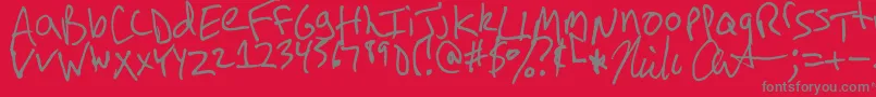 ArnotHand Font – Gray Fonts on Red Background