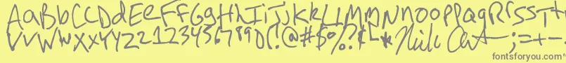 Шрифт ArnotHand – серые шрифты на жёлтом фоне