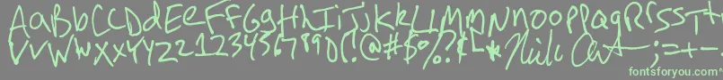ArnotHand-fontti – vihreät fontit harmaalla taustalla