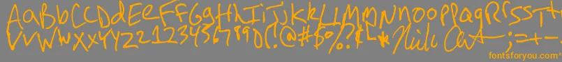 ArnotHand Font – Orange Fonts on Gray Background