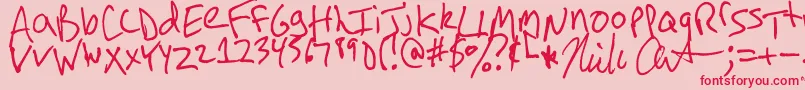 ArnotHand Font – Red Fonts on Pink Background