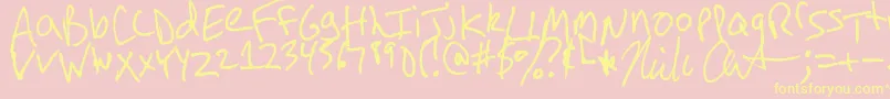 ArnotHand Font – Yellow Fonts on Pink Background