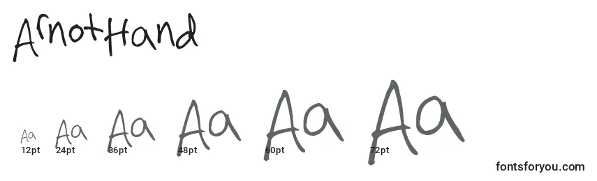 ArnotHand Font Sizes