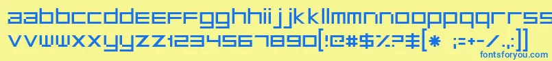 フォントFt29 – 青い文字が黄色の背景にあります。