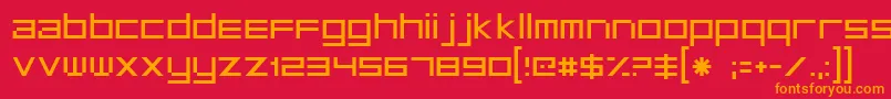 フォントFt29 – 赤い背景にオレンジの文字