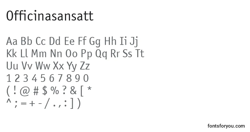 A fonte Officinasansatt – alfabeto, números, caracteres especiais
