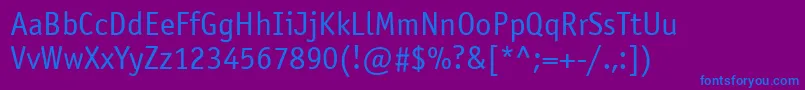 Officinasansatt Font – Blue Fonts on Purple Background
