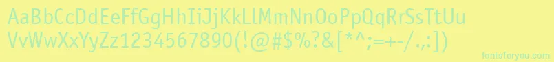 Officinasansatt Font – Green Fonts on Yellow Background