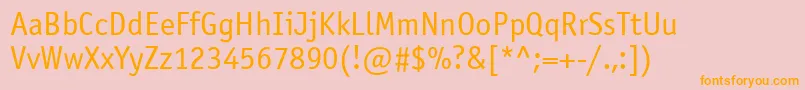 Officinasansatt Font – Orange Fonts on Pink Background