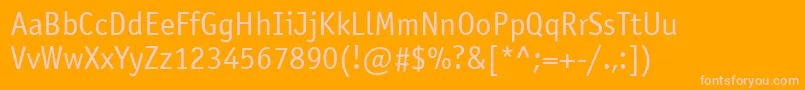 Officinasansatt Font – Pink Fonts on Orange Background