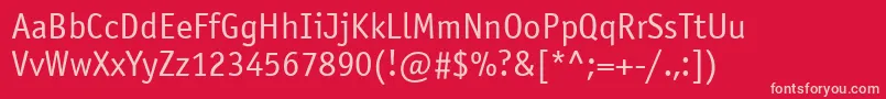 Officinasansatt Font – Pink Fonts on Red Background