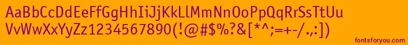 Officinasansatt Font – Purple Fonts on Orange Background