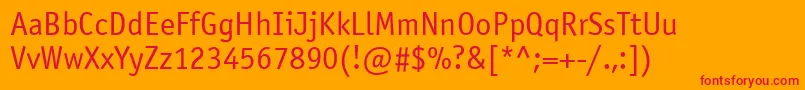 Officinasansatt Font – Red Fonts on Orange Background