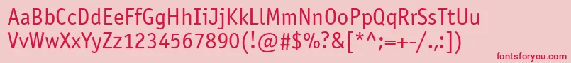 Officinasansatt Font – Red Fonts on Pink Background