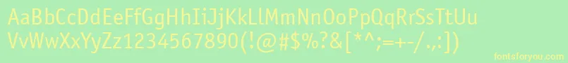 Officinasansatt Font – Yellow Fonts on Green Background