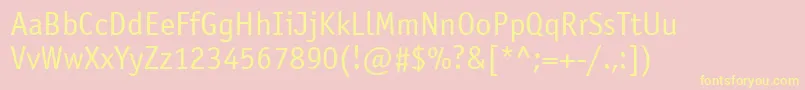 Officinasansatt Font – Yellow Fonts on Pink Background