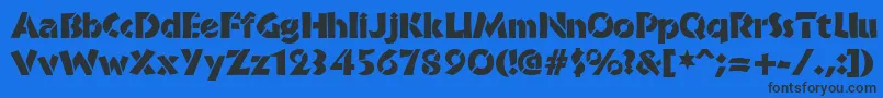 BrideofthemonsterStencil Font – Black Fonts on Blue Background