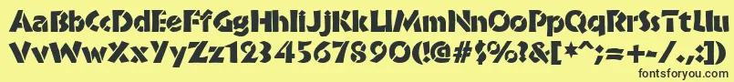 BrideofthemonsterStencil Font – Black Fonts on Yellow Background