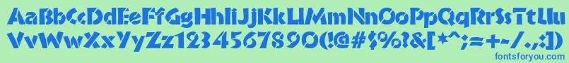 BrideofthemonsterStencil Font – Blue Fonts on Green Background