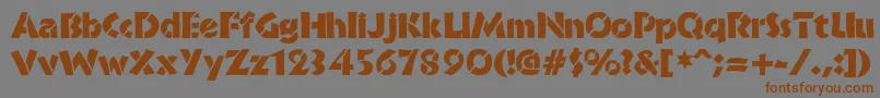 BrideofthemonsterStencil Font – Brown Fonts on Gray Background