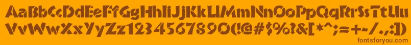 BrideofthemonsterStencil Font – Brown Fonts on Orange Background