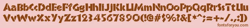 BrideofthemonsterStencil Font – Brown Fonts on Pink Background