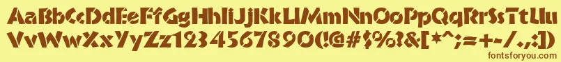 BrideofthemonsterStencil Font – Brown Fonts on Yellow Background