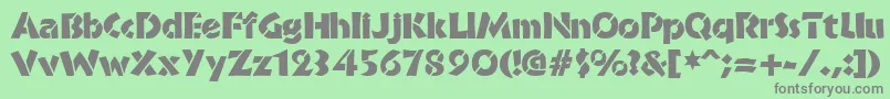 BrideofthemonsterStencil Font – Gray Fonts on Green Background