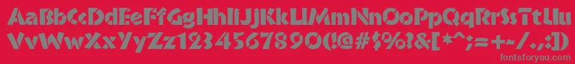 BrideofthemonsterStencil Font – Gray Fonts on Red Background