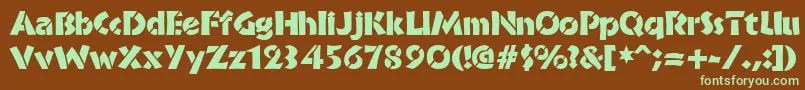 BrideofthemonsterStencil Font – Green Fonts on Brown Background