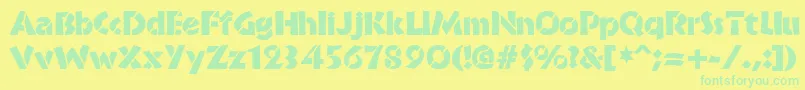 BrideofthemonsterStencil Font – Green Fonts on Yellow Background