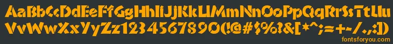 BrideofthemonsterStencil Font – Orange Fonts on Black Background