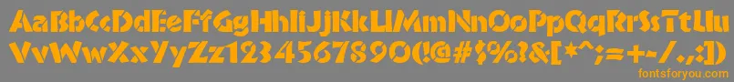 BrideofthemonsterStencil Font – Orange Fonts on Gray Background