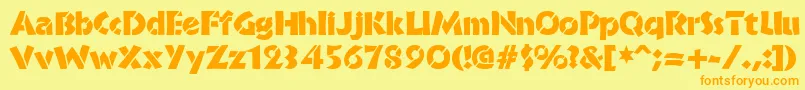 BrideofthemonsterStencil Font – Orange Fonts on Yellow Background