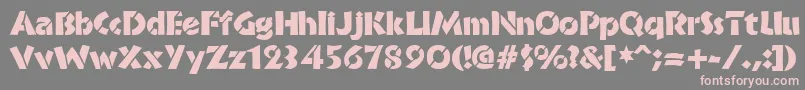 BrideofthemonsterStencil Font – Pink Fonts on Gray Background