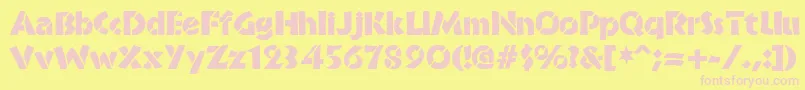 BrideofthemonsterStencil Font – Pink Fonts on Yellow Background