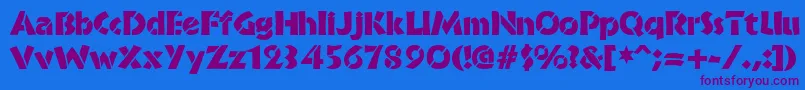 BrideofthemonsterStencil Font – Purple Fonts on Blue Background