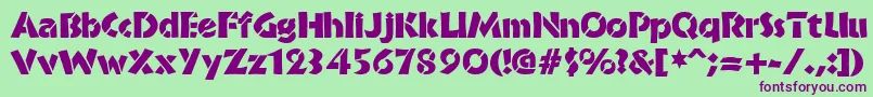 BrideofthemonsterStencil Font – Purple Fonts on Green Background