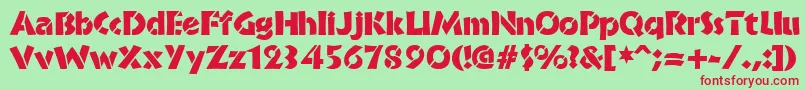 BrideofthemonsterStencil Font – Red Fonts on Green Background