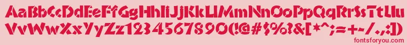 BrideofthemonsterStencil Font – Red Fonts on Pink Background