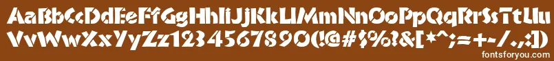 BrideofthemonsterStencil Font – White Fonts on Brown Background