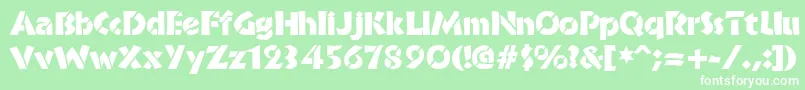 BrideofthemonsterStencil Font – White Fonts on Green Background