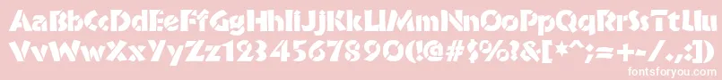 BrideofthemonsterStencil Font – White Fonts on Pink Background